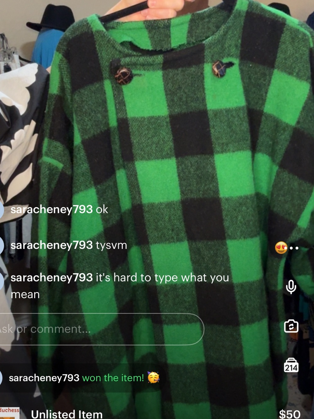 Vintage 1990s Green/Black Buffalo Check Jacket Size XL